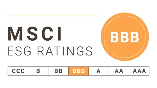 MSCI ESG Rating BBB on a scale of AAA-CCC (2024)