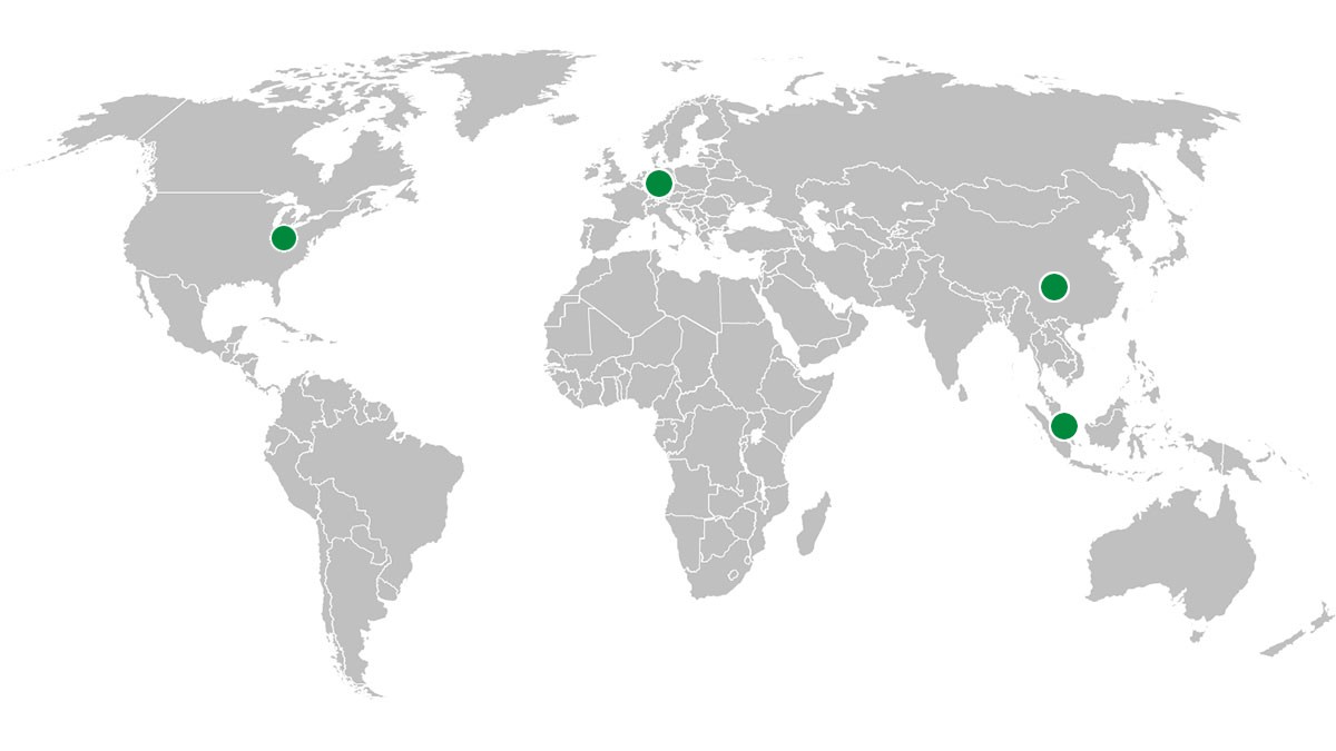SHARE-Netzwerk: SHARE at KIT + SHARE at FAU (Deutschland), SHARE at NTU (Singapur), SHARE at SWJTU (China), SHARE at OSU (USA)