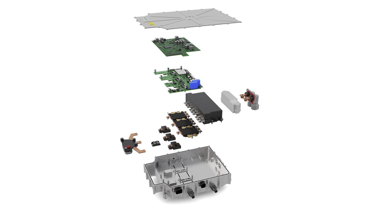 Figure 15: Exploded view of the 800 V power electronics from Schaeffler