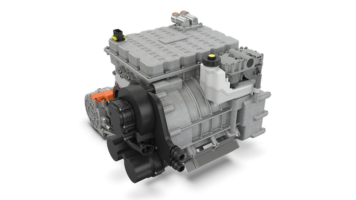 Figure 8: 4-In-1 drive module with electric motor, transmission, power electronics and thermal management